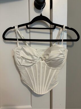 Windsor White Satin Bustier Corset Going Out Top